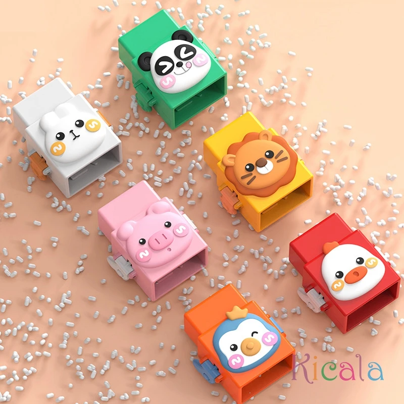 Baby Educational Stacking Toys Building Block Set Push Animal Toy Table Toy Cartoon Animal Stack Toy