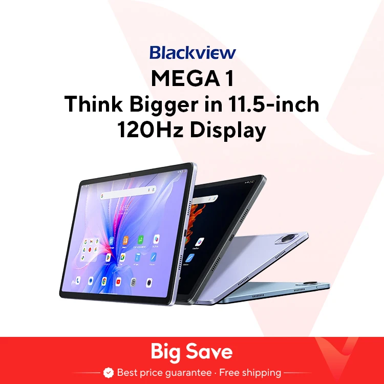 【Weltpremiere】Blackview MEGA 1 Tablet 11,5 Zoll 2,4K 120 Hz Display 12 GB 256 GB 8800 mAh 50 MP + 13 MP Kamera 33 W Schnellladung