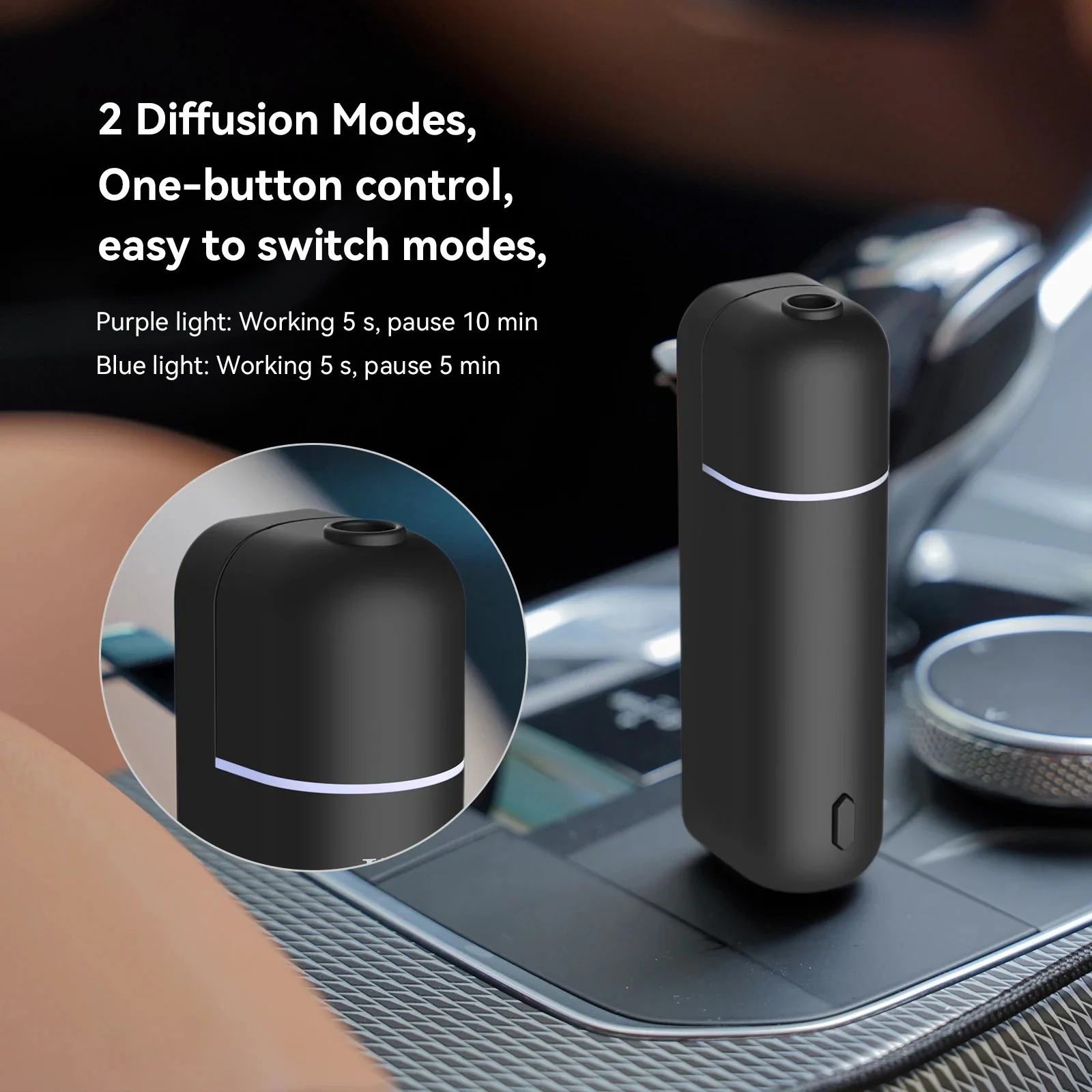 รถ Aroma Diffuser Mini USB ชาร์จกลิ่นเครื่องน้ํามันหอมระเหย Car Air Freshener Essential Oil Diffuser Vent คลิป