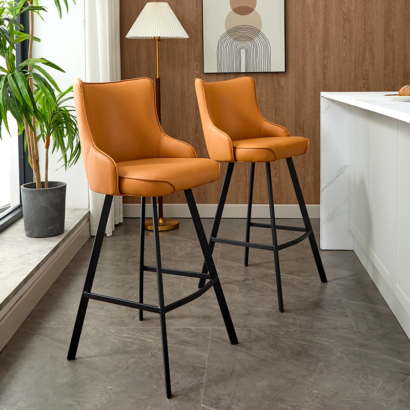 ‌ Роскошный барный стул - современный кухонный стул со спинкой, регулируемый по высоте табурет для домашнего кафе и бара, сиденье из искусственной кожи