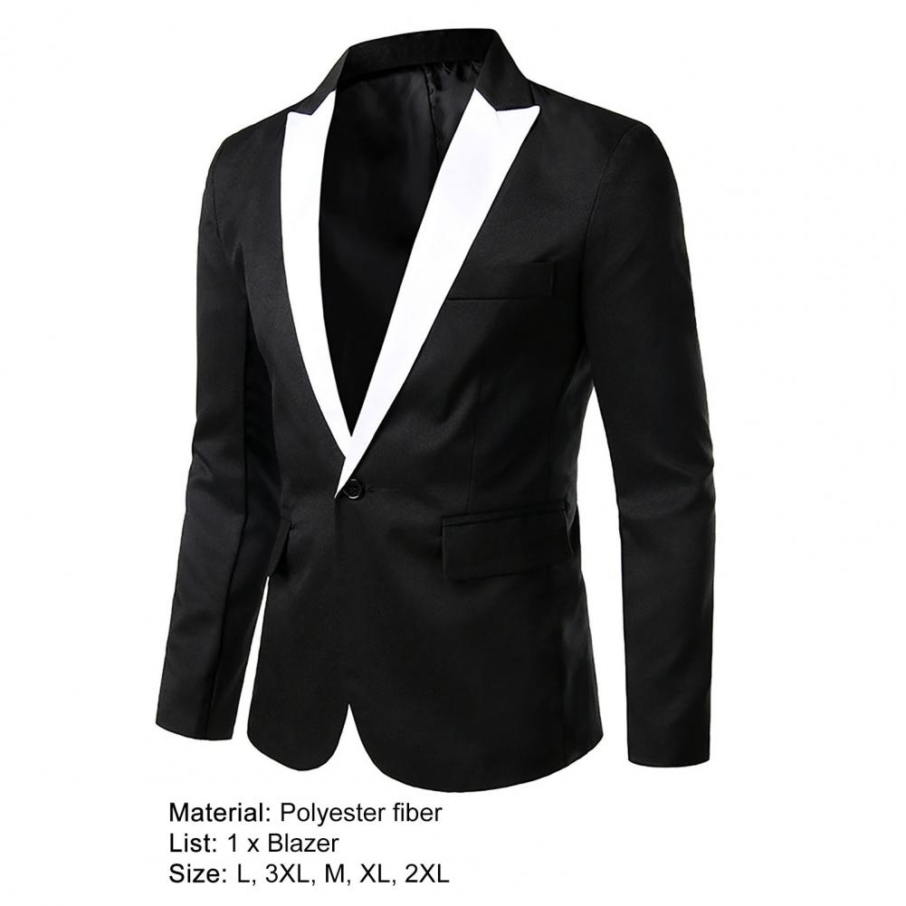 Männer Blazer Anzug Jacke Langarm Männer Anzug Blazer Formale Blazer Single Button Kontrast Farbe Anzug Mantel Anzüge Für Männer