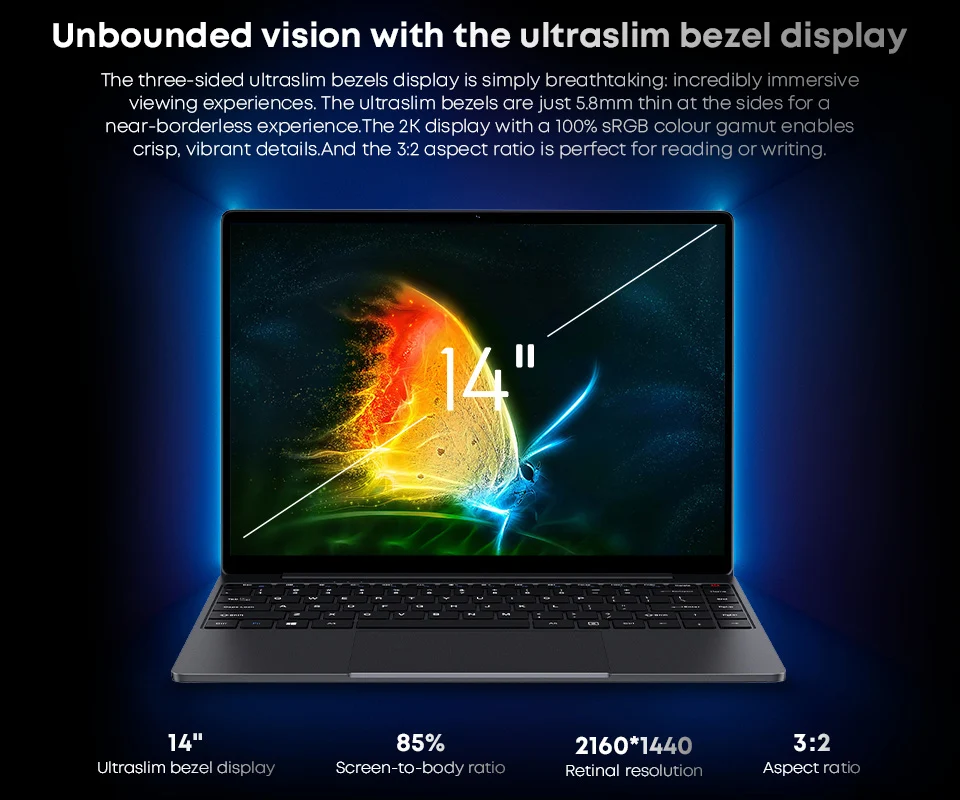 Laptop CHUWI CoreBook X Gaming Intel Core i3-1215U 6 rdzeni 8 wątków 16 GB RAM 512 GB SSD 14 cali FHD Windows 11 NoteBook PC Wifi6