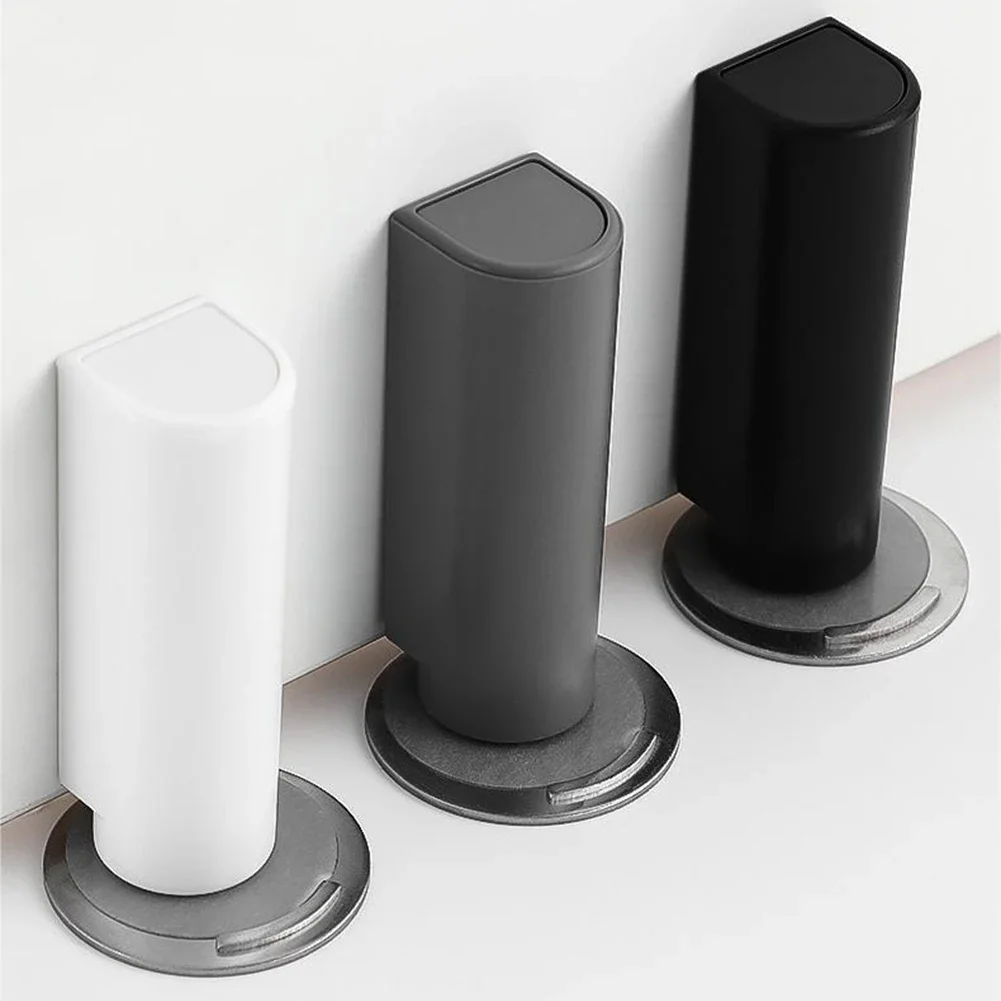 Heavy Duty Magnetic Door Stopper Stainless Steel Doorstop Black Without Punching Door Suction Door Holder Door Hardware Touch