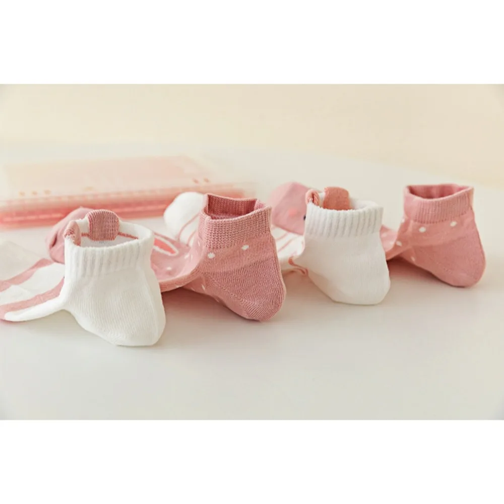 5 pares de calcetines rosas para mujer, calcetines de estilo lindo, calcetines populares de algodón para primavera y verano, lindos calcetines de conejo