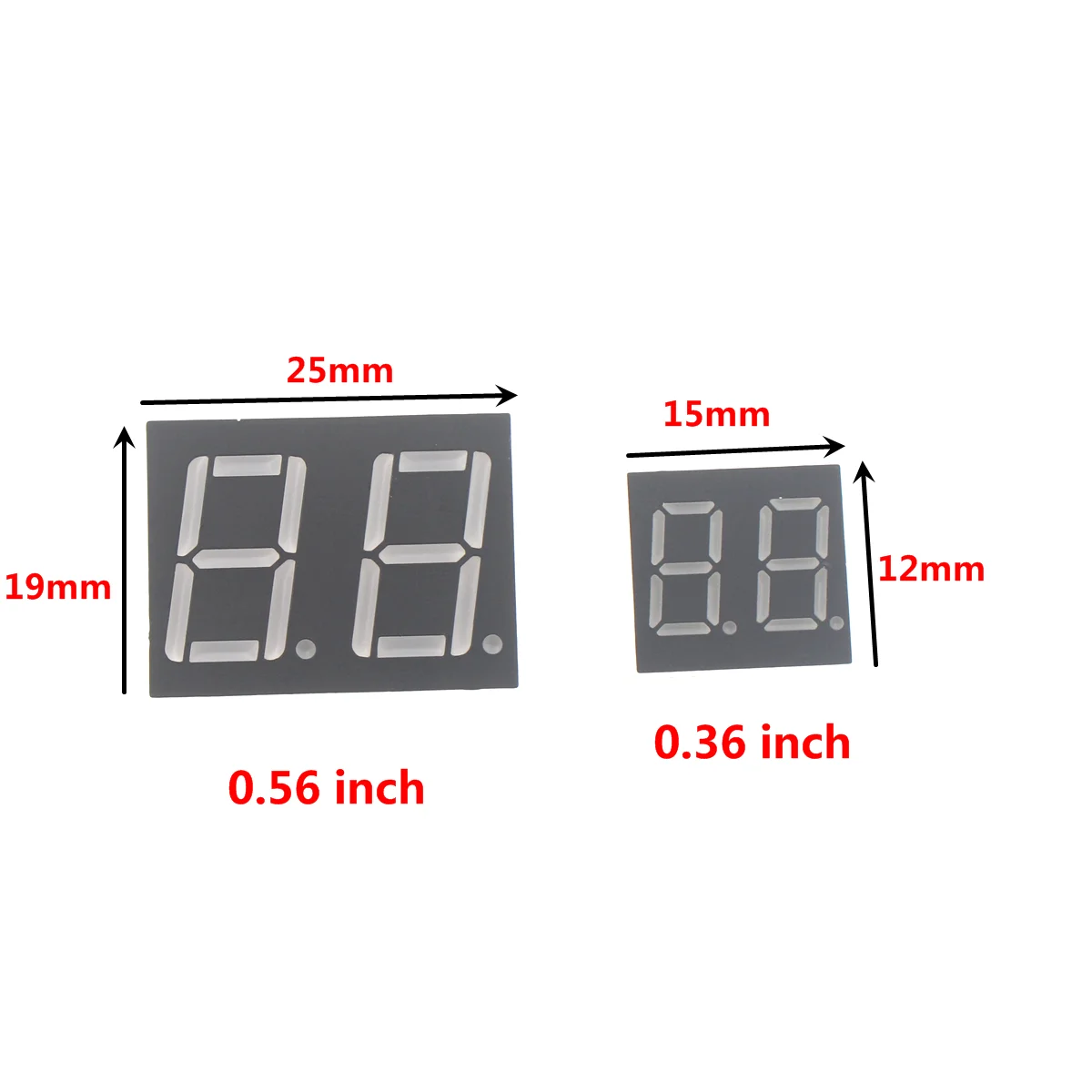 10PCS 0.36inch LED display 7 Segment 1 Bit/2 Bit/3 Bit/4 Bit Digit Tube Red Common Cathode / Anode Digital 0.36 inch led