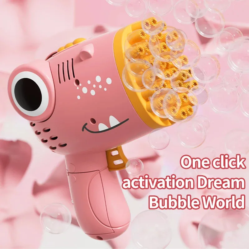 40 หลุมไดโนเสาร์ Bubble Machine ของขวัญเด็กต่อเนื่องฟองงานแต่งงานกลางแจ้ง (ไม่รวม Bubble Liquid และแบตเตอรี่)