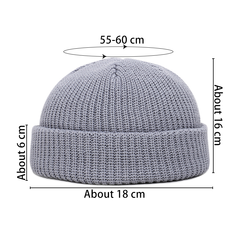 Gorro de punto sin ala para hombre y mujer, gorro cálido de Color sólido, estilo Hip Hop, Unisex, para invierno y otoño