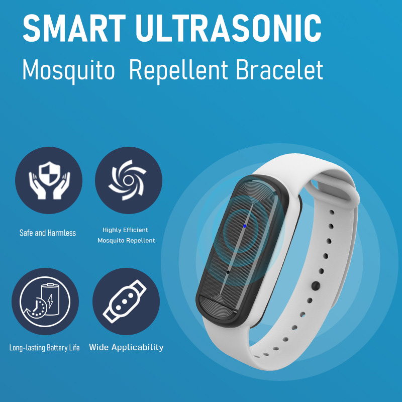Pulseira eletrônica de prevenção de mosquitos, pulseira ultrassônica de prevenção de mosquitos, leve, adequada para adultos e crianças
