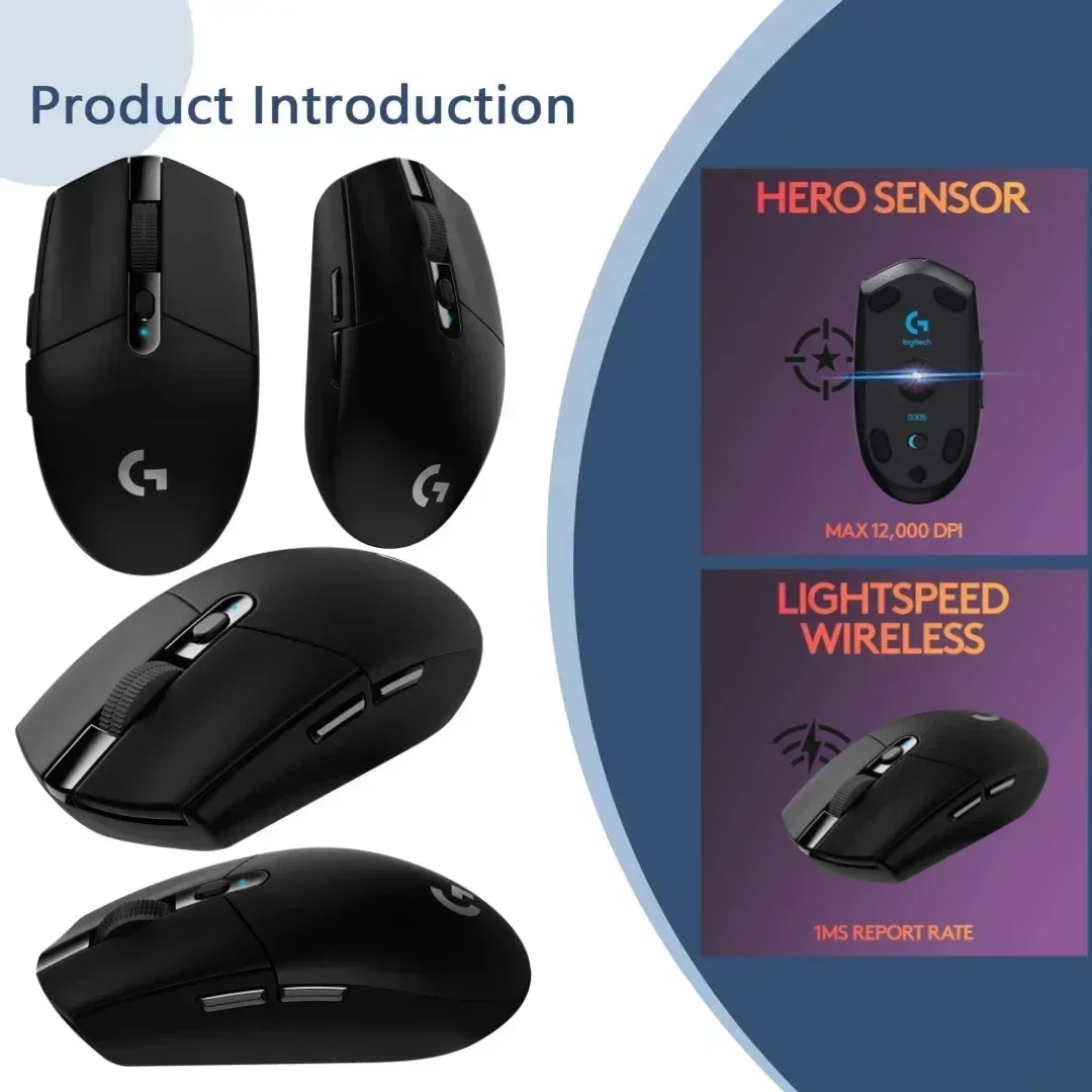 Mouse da gioco cablato Logitech G102 8000 DPI RGB retroilluminato ergonomico e mouse wireless Logitech G304 LIGHTSPEED 12000 DPI