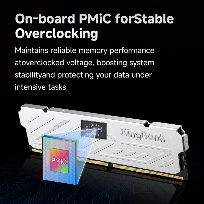 KingBank Silver DDR5 RAM 16GB / 32GB Kit (2x16GB) 6000MHz Overclocking Memória para jogos de mesa Intel XMP 3.0 e AMD Expo compatível