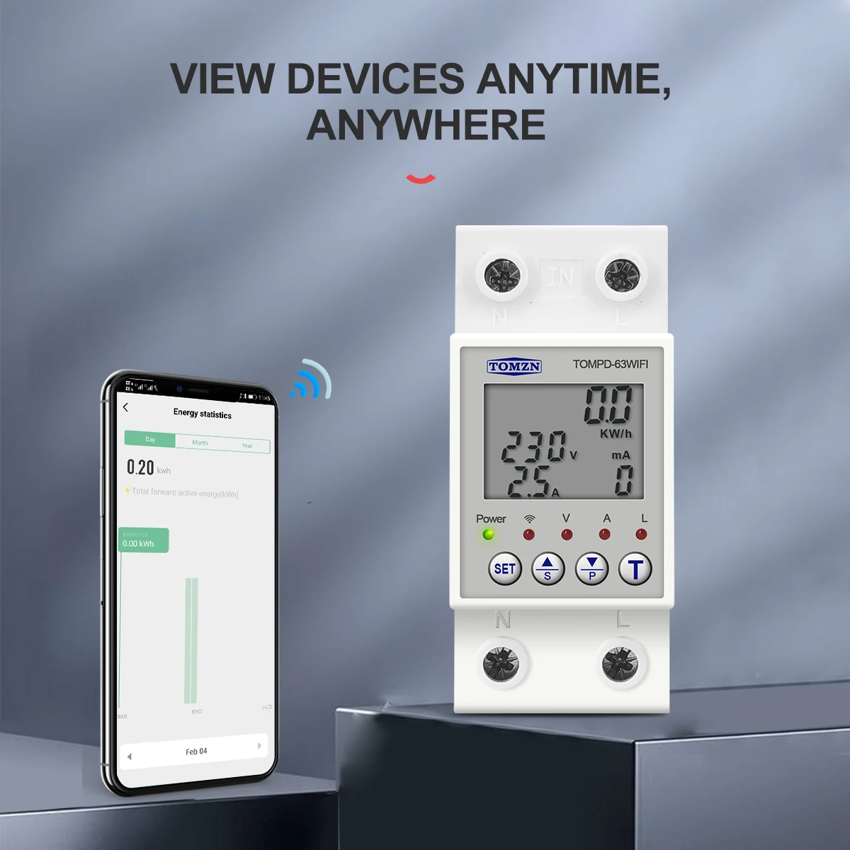 Reclosable smartlife TUYA WIFI Circuit breaker 63A 110V 220V Energy Meter วัดจับเวลาแรงดันไฟฟ้าป้องกันการรั่วซึม