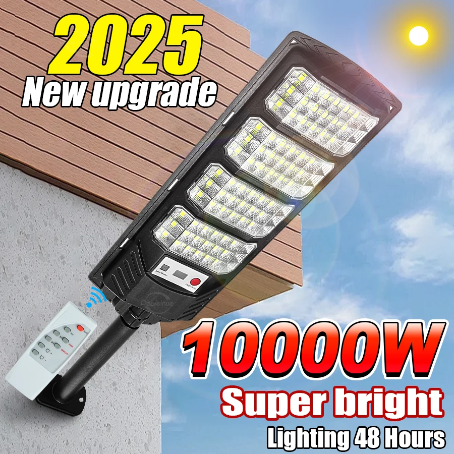 Lámpara Solar al aire libre de 10000W lámpara Solar al aire libre Ultra potente luces solares al aire libre de 320° amplia gama de iluminación brillo ajustfocos de la calle