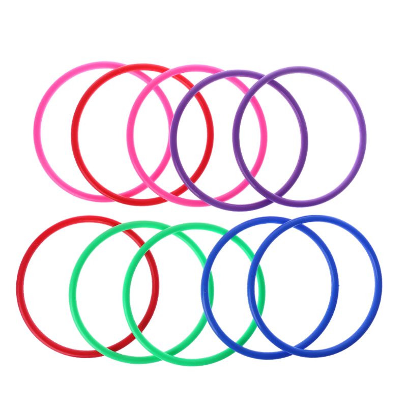 10 Pcs Plastic Toss Rings Throw Carnival Backyard Park Games Kids Intelligence Development Educational Exercise Prop Toy