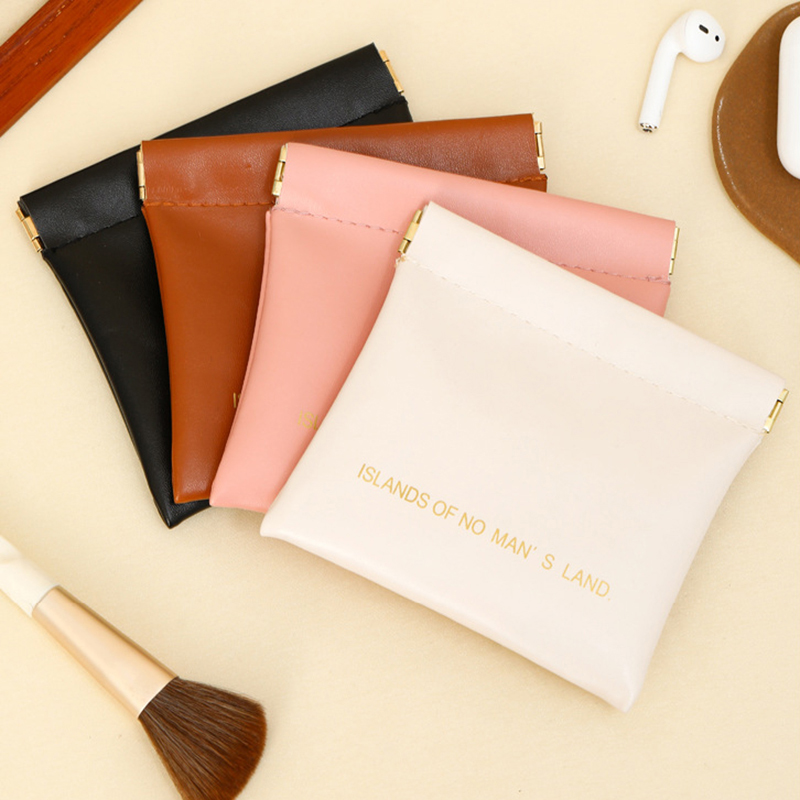 Pu Makeup Bag Storage Bags Shrapnel Bag Automatic Closing Data Cable Headphone Storage Bag Red Envelope Coin Purse Waterproof