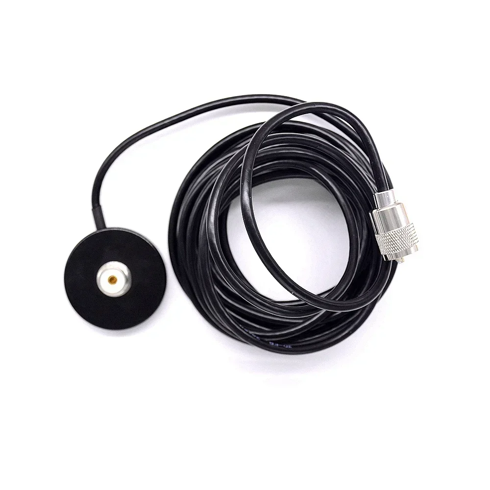 55mm ミニ磁気マウントアンテナベース 5 メートル 16.4 フィート PL-259 RG58 同軸ケーブル HF VHF UHF モバイルアンテナカーハムラジオスキャナ用