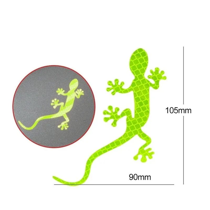 자동차 반사 스티커 안전 경고 Gecko 스트립 라이트 반사판 마크, 자동차 외부 액세서리, 야간 운전 경고, 2 개