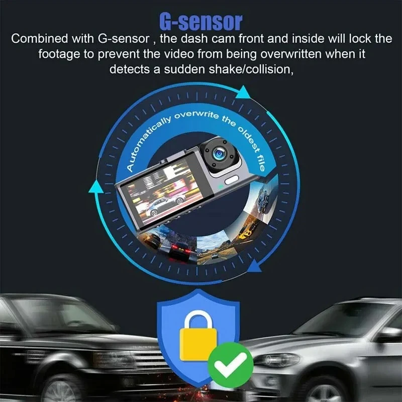 Wifi 3 canali Car DVR HD 1080P 3-Lens all'interno del veicolo Dash CamThree Way Camera DVR Recorder videoregistratore Dashcam Camcorder