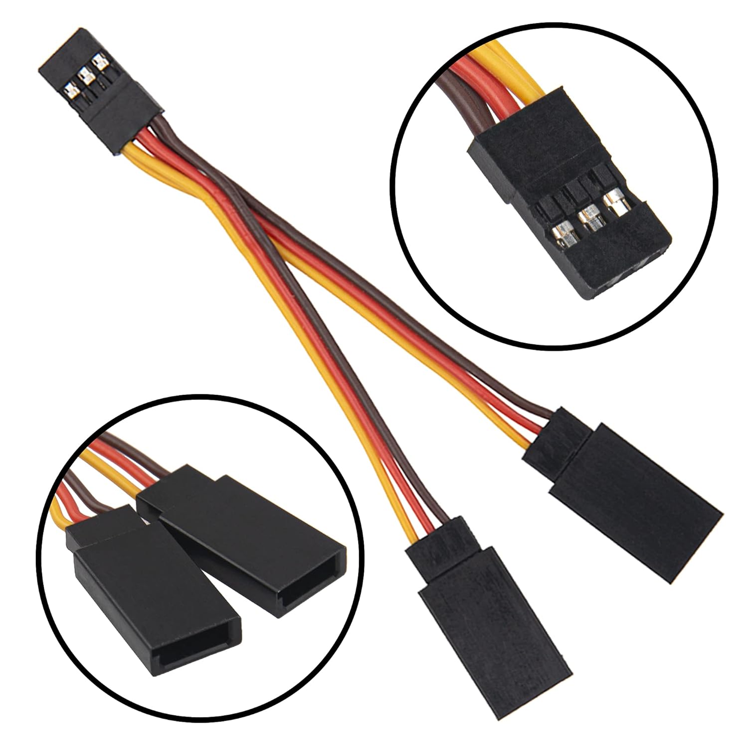 6 ชิ้น ShareGoo JR สไตล์ Servo Splitter Cable, 2.75 "Servo 1 ชาย 2 หญิง JR Y Harness Y สายต่อสายเคเบิลสําหรับรุ่น RC
