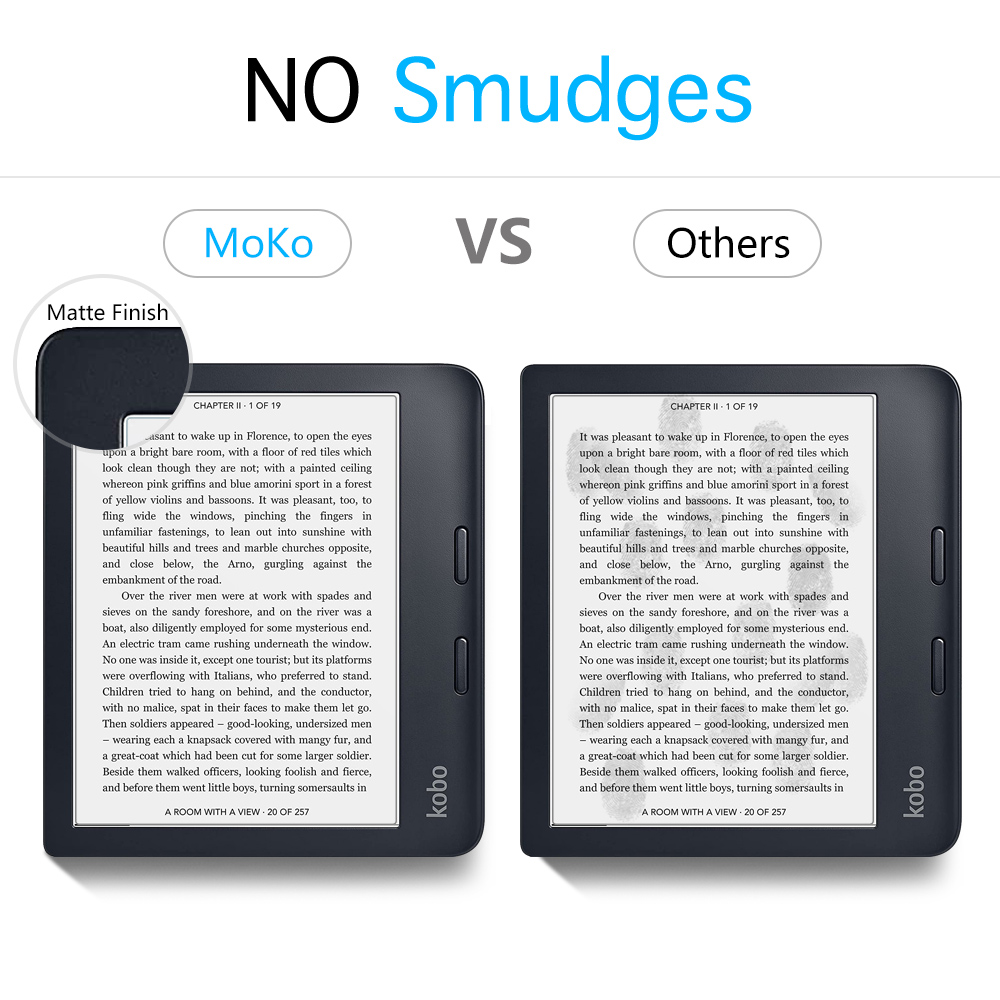 Комплект из 2 матовых защитных пленок MoKo подходит для Kobo Libra Color, 7 дюймов, 2024/Kobo Clara Color, 6 дюймов, 2024, антибликовый ПЭТ премиум-класса Sc