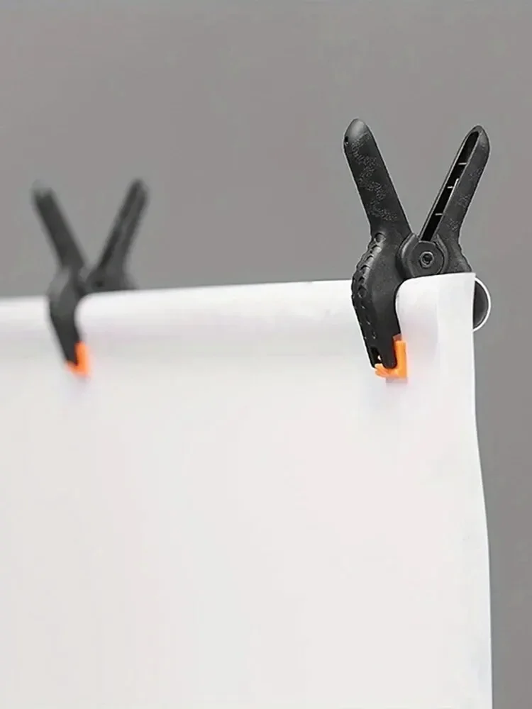 6 個 3 インチスプリングクランプヘビーデューティプラスチック背景モスリンキャンバス紙クロマキースクリーンクリップフォトスタジオ大工ツール