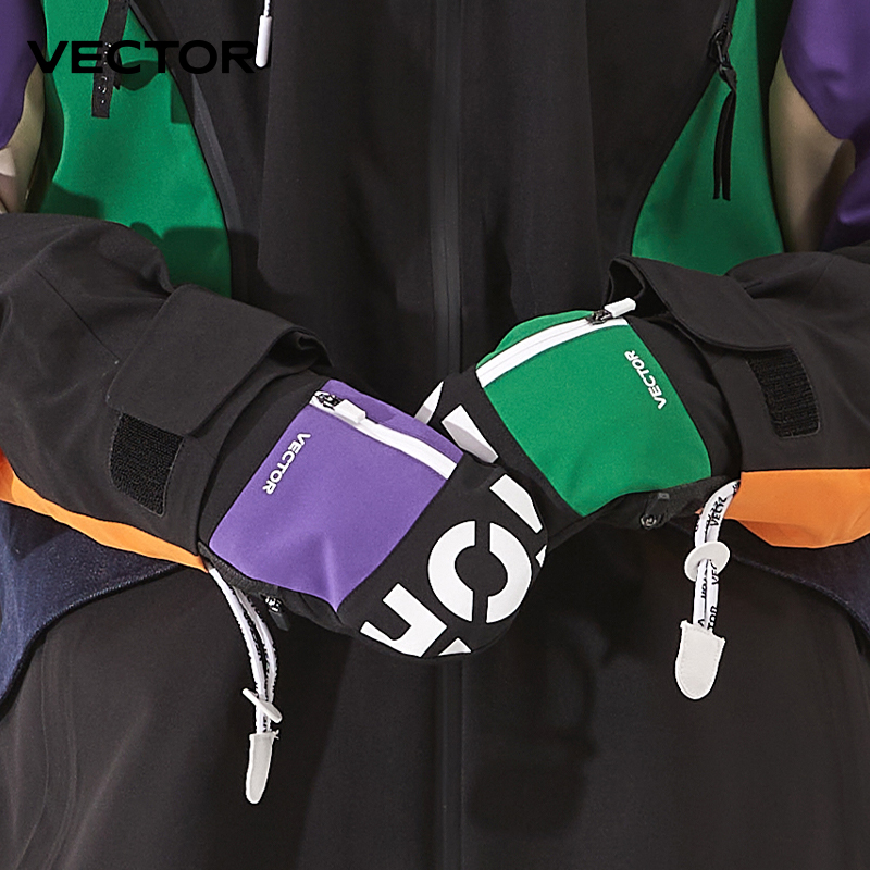 Vector feminino masculino ao ar livre placa dupla snowboard kevlar impermeável resistente ao desgaste luvas semi destacáveis 3m algodão