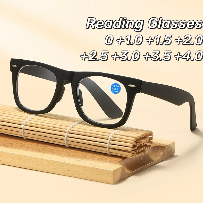 Gafas para presbicia con montura grande ultraligeras, lentes de lectura para personas mayores de alta definición, antiluz azul, para visión de lejos, novedad de 2024
