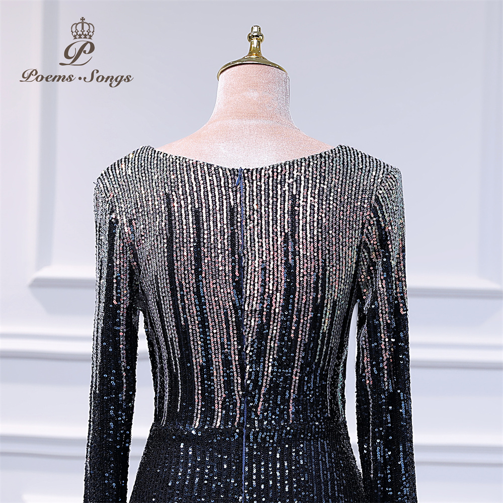 Elegant ชุดผู้หญิงสําหรับงานแต่งงานชุดราตรีแขนยาว vestidos de Fiesta Robe de Soiree de mariage PARTY Dress