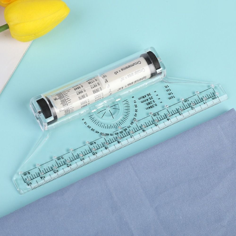 Multi Function Plastic Parallel Roller Ruler Transparent 15/30CM Math Drawing Ruler Stationery Scale Architectural