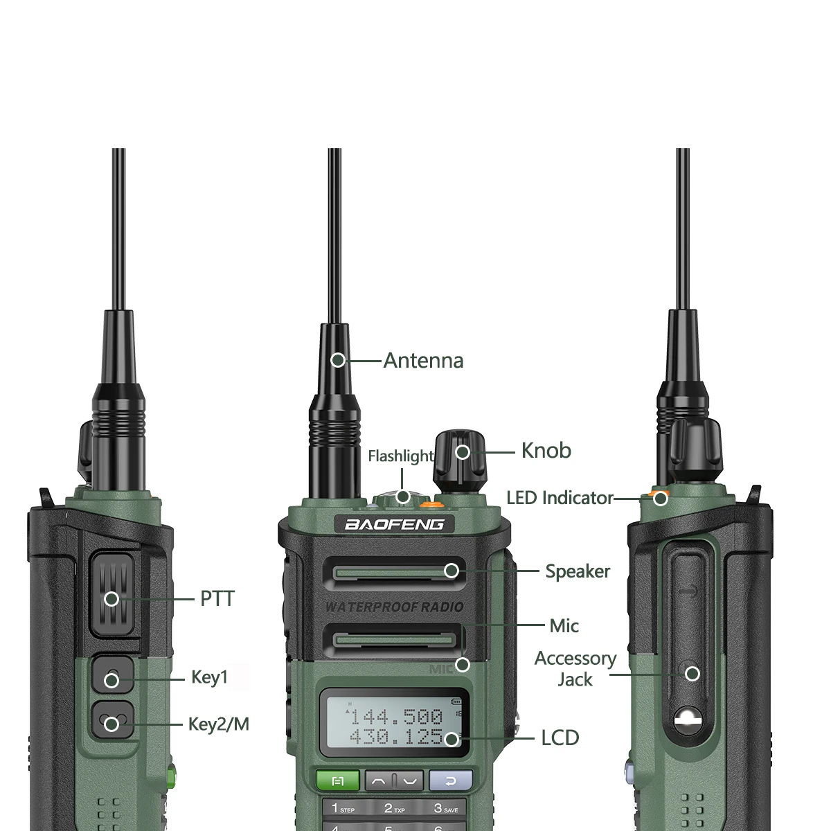 Baofeng UV-9R Pro V2 Walkie Talkie Wasserdicht IP68 Typ-C Ladegerät VHF/UHF Amateurfunk 50 km Long Range Upgrade UV-9R Plus