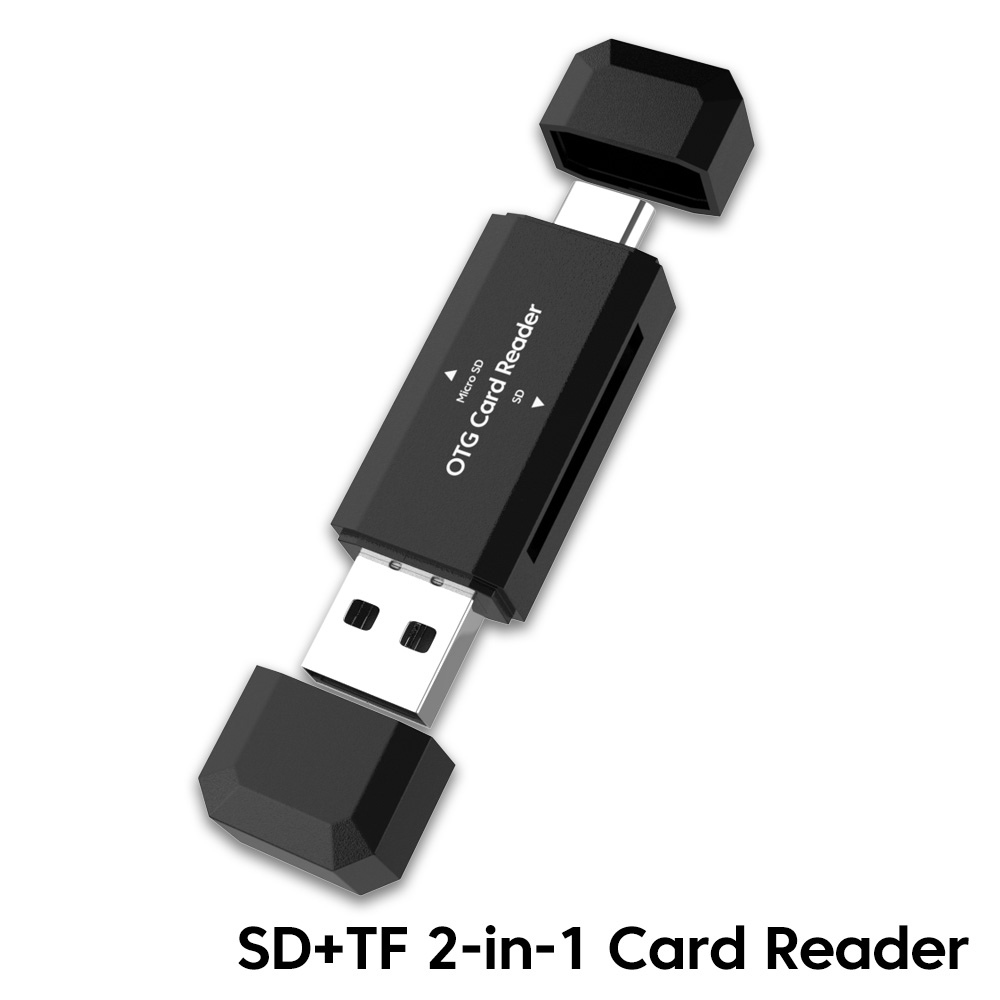 Type C SD TF Card Reader 2 in 1 USB 2.0 Card Reader for PC Laptop Accessories High Speed Smart Memory Cardreader SD Card Adapter