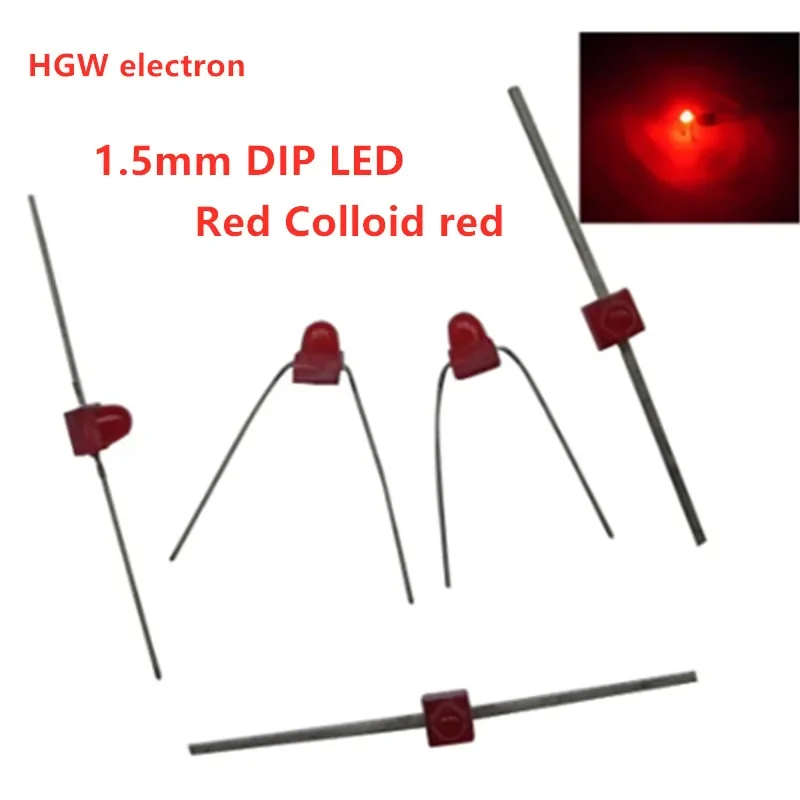 50 PZ 1.5 MM Diodo LED Luce Bianco Giallo Rosso Verde Arancione Blu bianco caldo Colore originale DIP 95-21QRC F1.5 Rosso colloide rosso