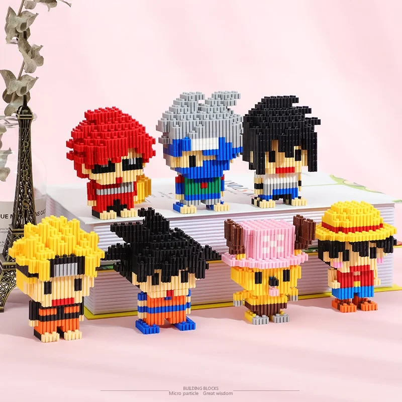 Miniso Luffy Chopper Micro Diamond Building Blocks bricks 3D DIY assembly Modeling educational Toys for Children