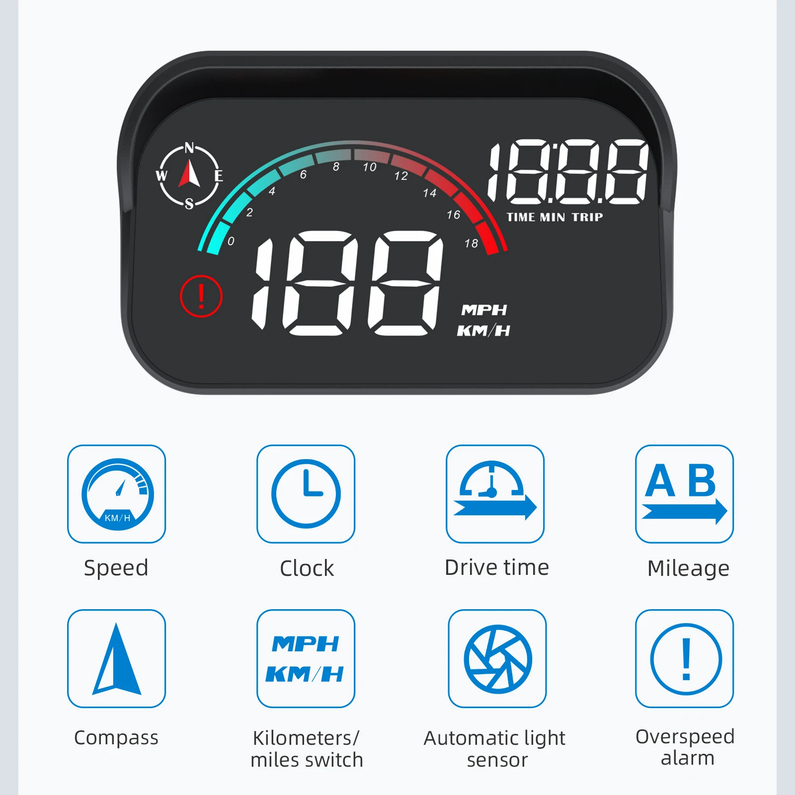AD M22 GPS HUD Head Up Display Universal Digital Tacho LCD Projektion Auf Glas Auto Geschwindigkeit Meter Windschutzscheibe Projektor Uhr