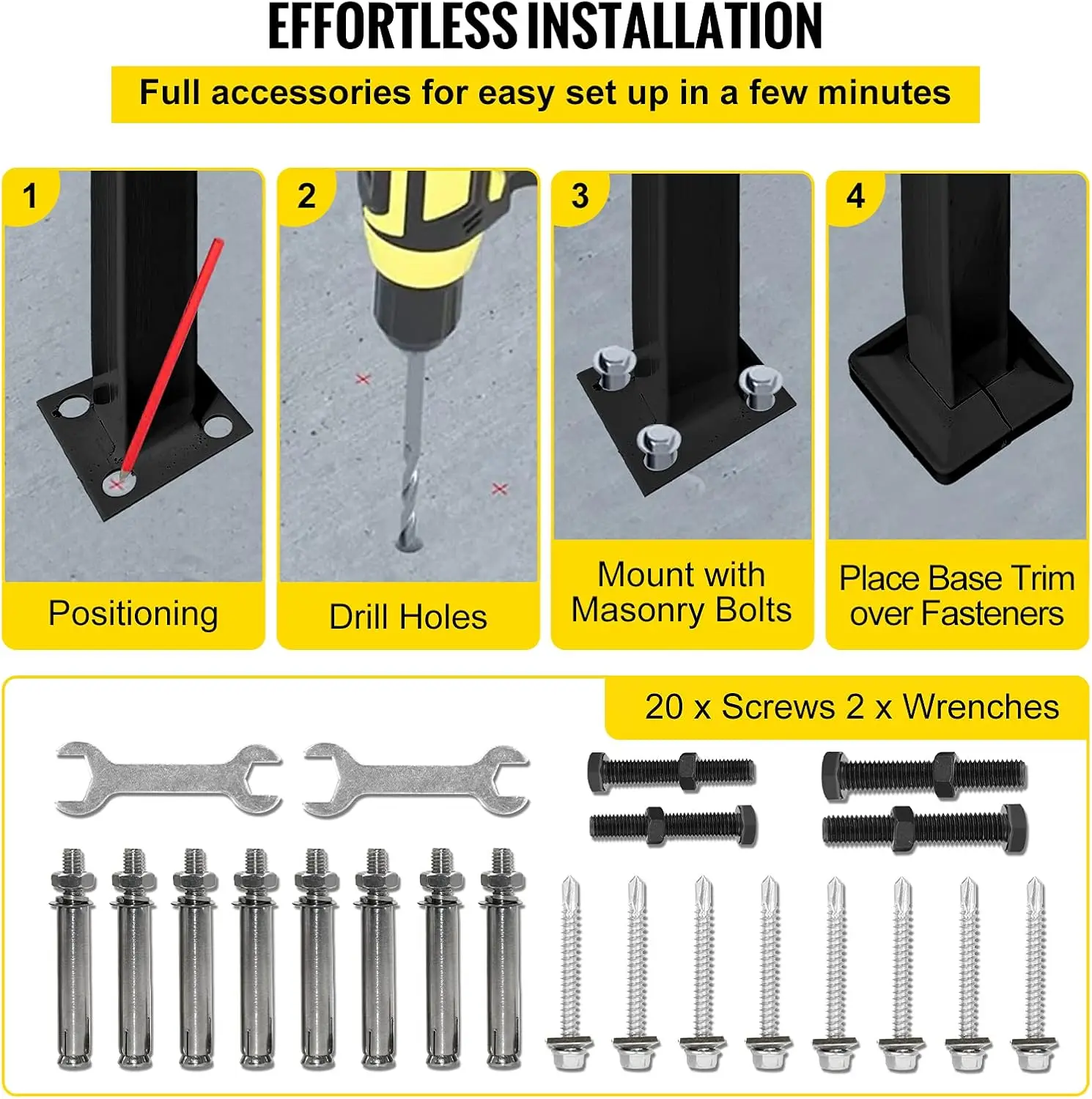 Handrails for Outdoor Steps, Fit 1 or 2 Steps Outdoor Stair Railing, Arch#1 Wrought Iron Handrail, Flexible Porch Railing