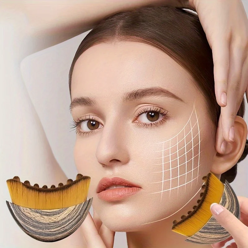 1 x Lymphdrainagebürste für Gesicht und Körper, ergonomisches Massagegerät, passend für Hautkonturen, Entgiftung und Entspannung