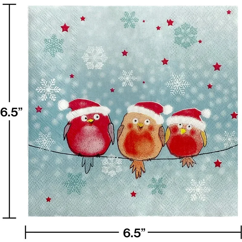 20 шт./упаковка, бумажные салфетки с рисунком трех маленьких птиц
