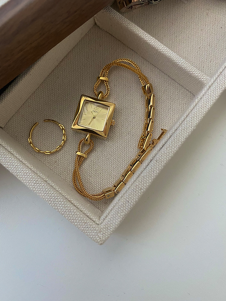 Frete grátis moda simplicidade temperamento relógio de corrente quadrada para mulheres menina corrente pulseira relógio acessórios femininos
