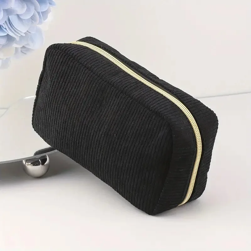 Astuccio semplice di grande capacità Materiale in velluto a coste Materiale scolastico multifunzionale Astuccio per matite Forniture per ufficio Cancelleria