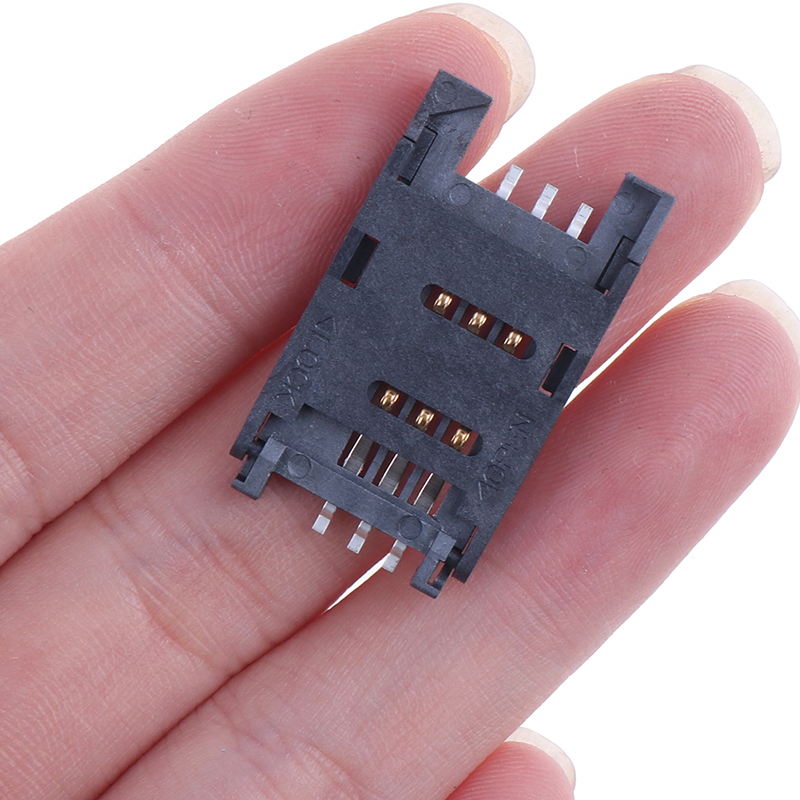 10ชิ้น/ล็อตซิมการ์ด6 P SMT SMD 6 Pin การ์ดซ็อกเก็ต/6Pin Slot/ที่นั่ง/ผู้ถือสำหรับโทรศัพท์