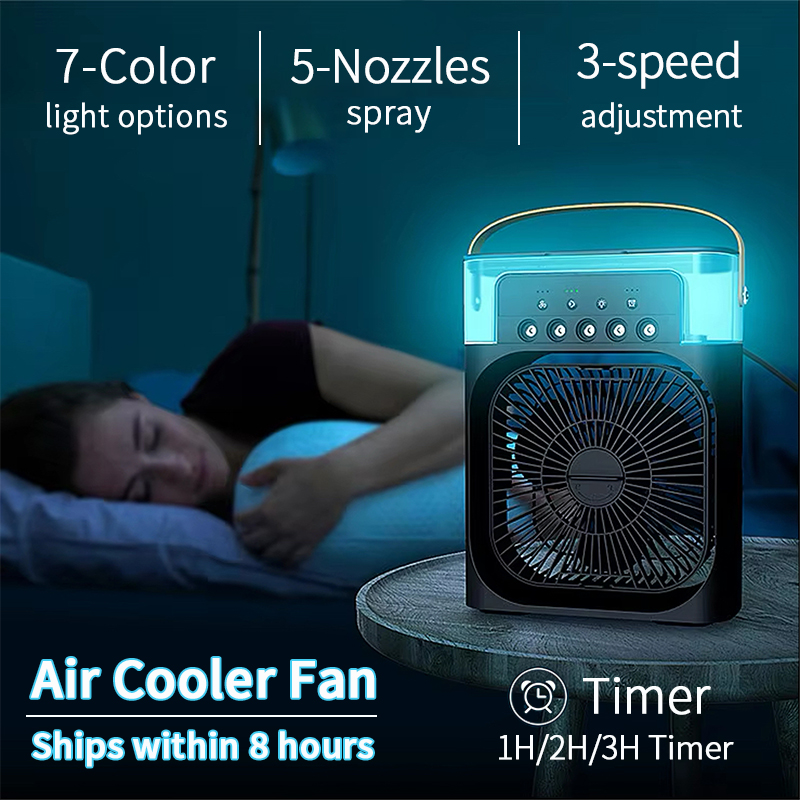 Nuevo ventilador 3 en 1, aire acondicionado, Mini enfriador de aire para el hogar, luz LED nocturna, humidificador portátil, ventilador de ajuste de aire, ventilador para oficina y hogar