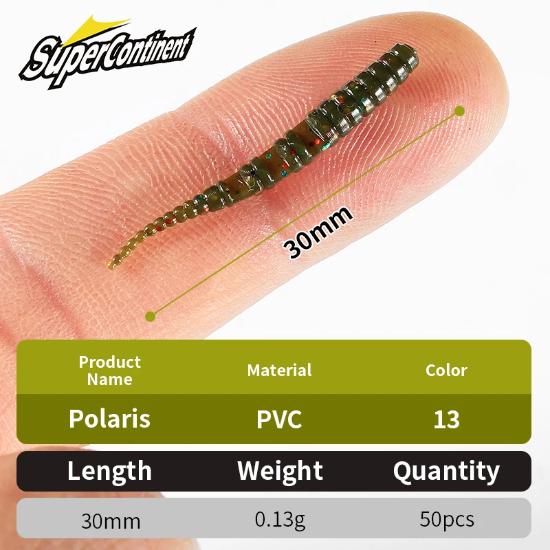 Supercontinent 3 cm/50 Uds Señuelos de Pesca Polaris cebo Artificial suave aparejos depredadores Polaris hundimiento señuelo Pesca Pesca barata
