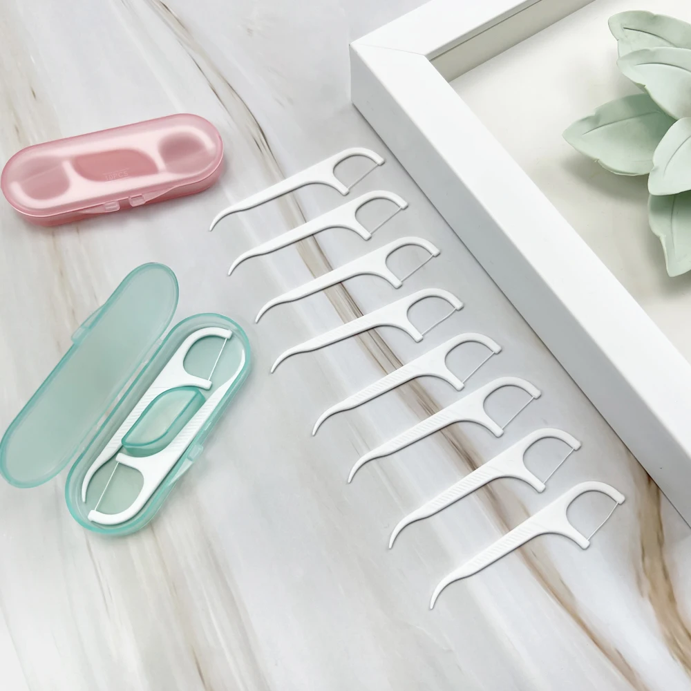 Kit de viaje de hilo Dental con caja de almacenamiento, selecciones de hilo superfino desechables para cuidado bucal portátil, 10 Uds.