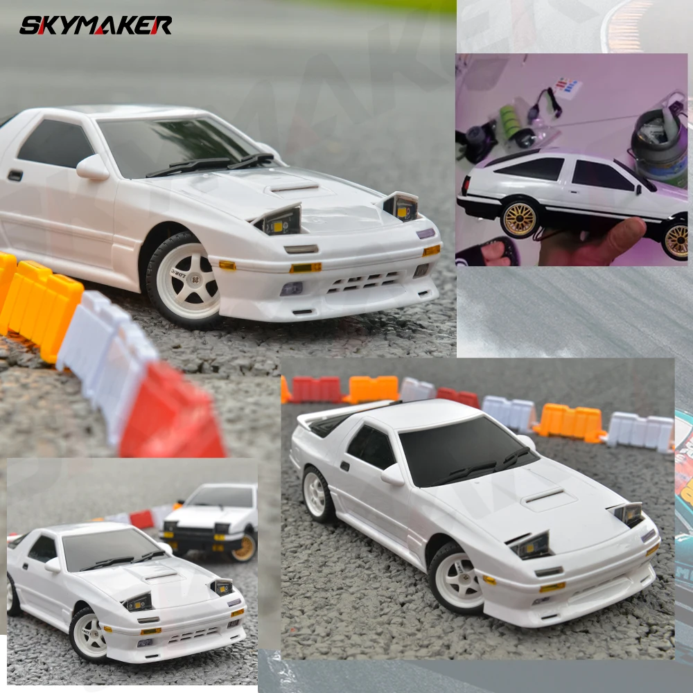 Skymaker-リモコン付きレーシングカー,おもちゃ,ae86モデル,LED,esp,ジャイロスコープ,ミニrcレーシングカー,ld1801,RX-7,fc,ld1802,1:18, 2.4g