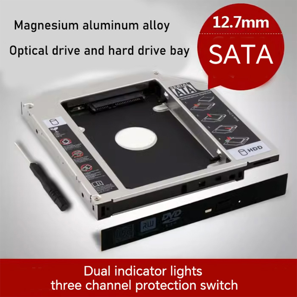 UnionSine 9.0 9.5 12.7mm HDD Caddy SATA 3.0 pour 2.5 ''SSD boîtier adaptateur de disque dur pour ordinateur portable CD DVD-ROM Optibay