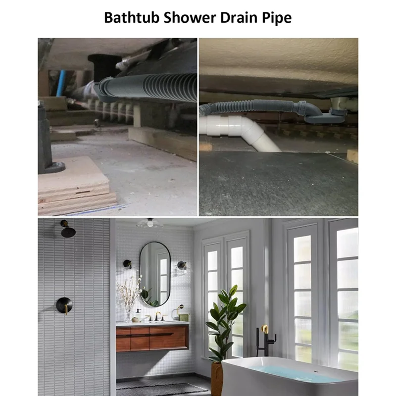 ใหม่ล่าสุด LOW PROFILE 1 1/2 P TRAP ยืดหยุ่นอ่างอาบน้ําท่อระบายน้ําท่อแบน P กับดักยืนฟรีท่อระบายน้ําอ่างอาบน้ําท่อระบายน้ํา