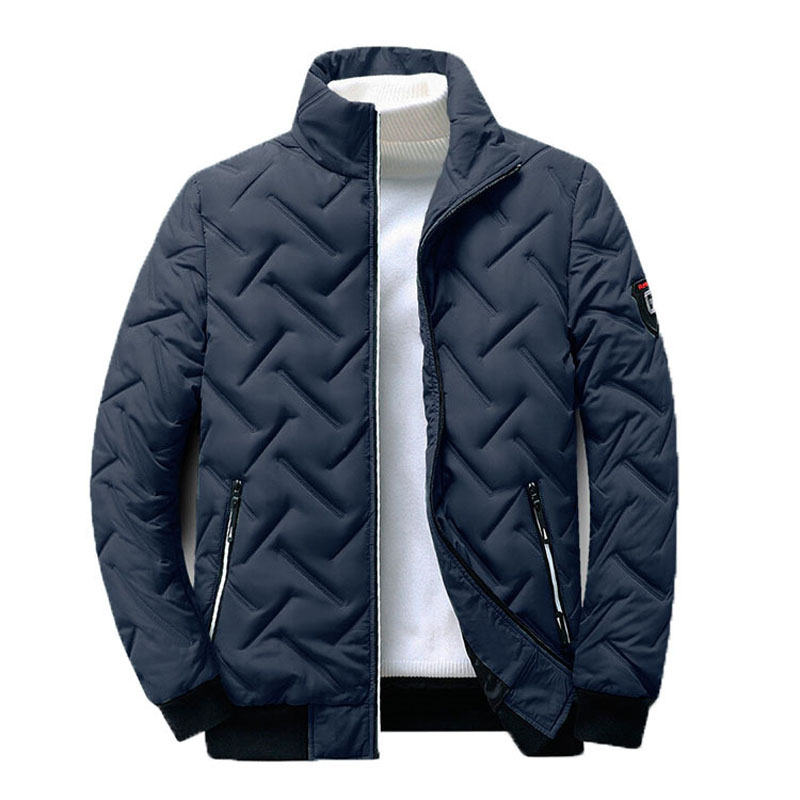 Mannen Parka Effen Kleur Stand Kraag Quilten Lichtgewicht Heren Jas Herfst Winter Casual Bovenkleding Zakelijke Jas Mannen MY1013