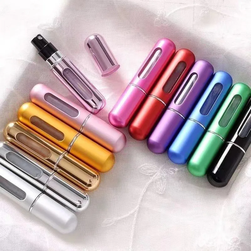 5 frascos de spray de perfume portáteis para recarregar a qualquer momento - nunca executam de seu perfume favorito novamente!