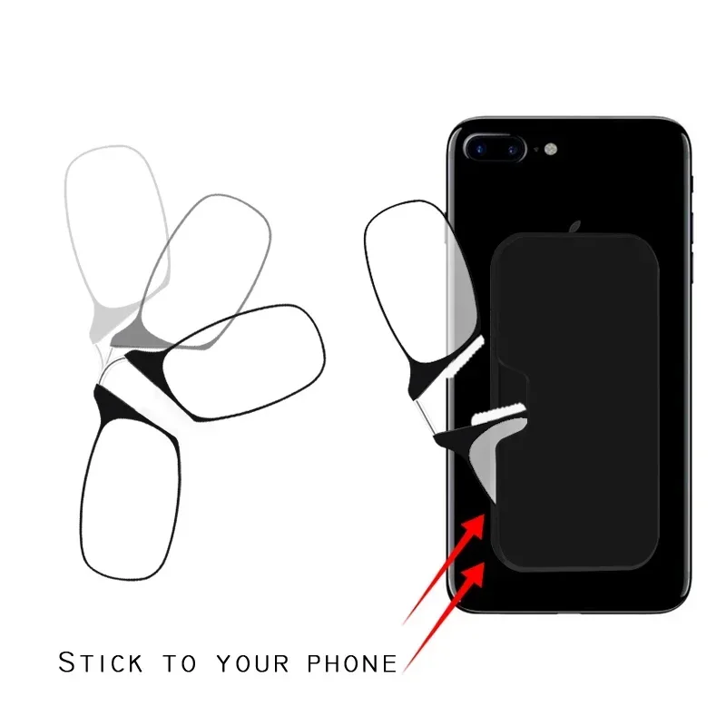 Gafas de lectura con Clip para la nariz sin patillas para hombre Tr90 Focus Plus, gafas de nariz portátiles de espuma, gafas transparentes en estuche