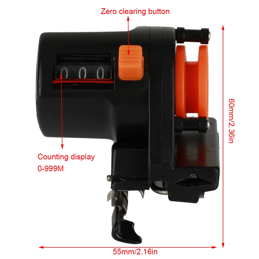 1pcs 0-999M Fishing Line Depth Counter Finder Measurement Tool Tackle Length Gauge Counter 6cm Pesca Fishing Equipment