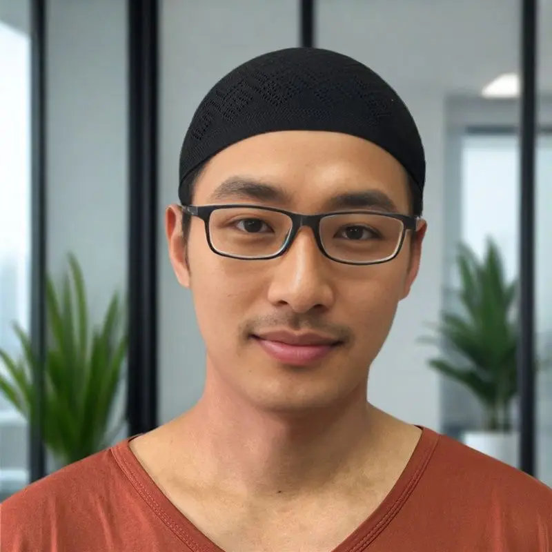 Muslim Men Prayer Hats Unisex Beanies Cap Islamic Ramadan Kippah Homme Hat Men's Wrap Head Caps Knit Hat Kufi Gorro Beanie Hat
